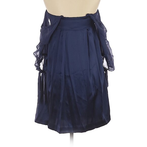 Donna Morgan Dark Blue Cocktail Dress 100% Silk Size 10 - Picture 2 of 3